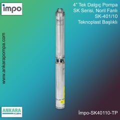 İmpo SK 401/10 Derin Kuyu Dalgıç Pompa Motorlu 0.5 Hp 66 mss 1.8 m³/h - Teknoplast Başlıklı