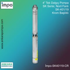İmpo SK 401/19 Derin Kuyu Dalgıç Pompa Motorlu 0.75 Hp 116 mss 1.8 m³/h - Krom Başlıklı