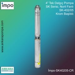 İmpo SK 402/05 Derin Kuyu Dalgıç Pompa Motorlu 0,5 Hp 36 mss 3 m³/h - Krom Başlıklı