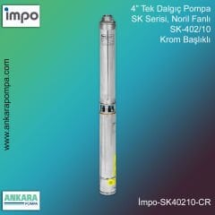İmpo SK 402/10 Derin Kuyu Dalgıç Pompa Motorlu 0,75 Hp 68 mss 3 m³/h - Krom Başlıklı