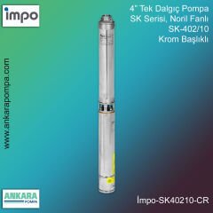 İmpo SK 402/10 Derin Kuyu Dalgıç Pompa Motorlu 0,75 Hp 68 mss 3 m³/h - Krom Başlıklı