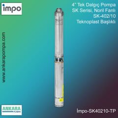 İmpo SK 402/10 Derin Kuyu Dalgıç Pompa Motorlu 0,75 Hp 68 mss 3 m³/h - Teknoplast Başlıklı