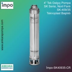 İmpo SK 409/35 Derin Kuyu Dalgıç Pompa Motorlu 10 Hp 210 mss 14,40 m³/h - Krom Başlıklı