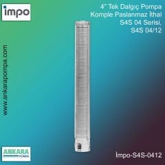 İmpo S4S 04/12 - 4'' Paslanmaz Tek Dalgıç Pompa 1,5 Hp, 75 Mss