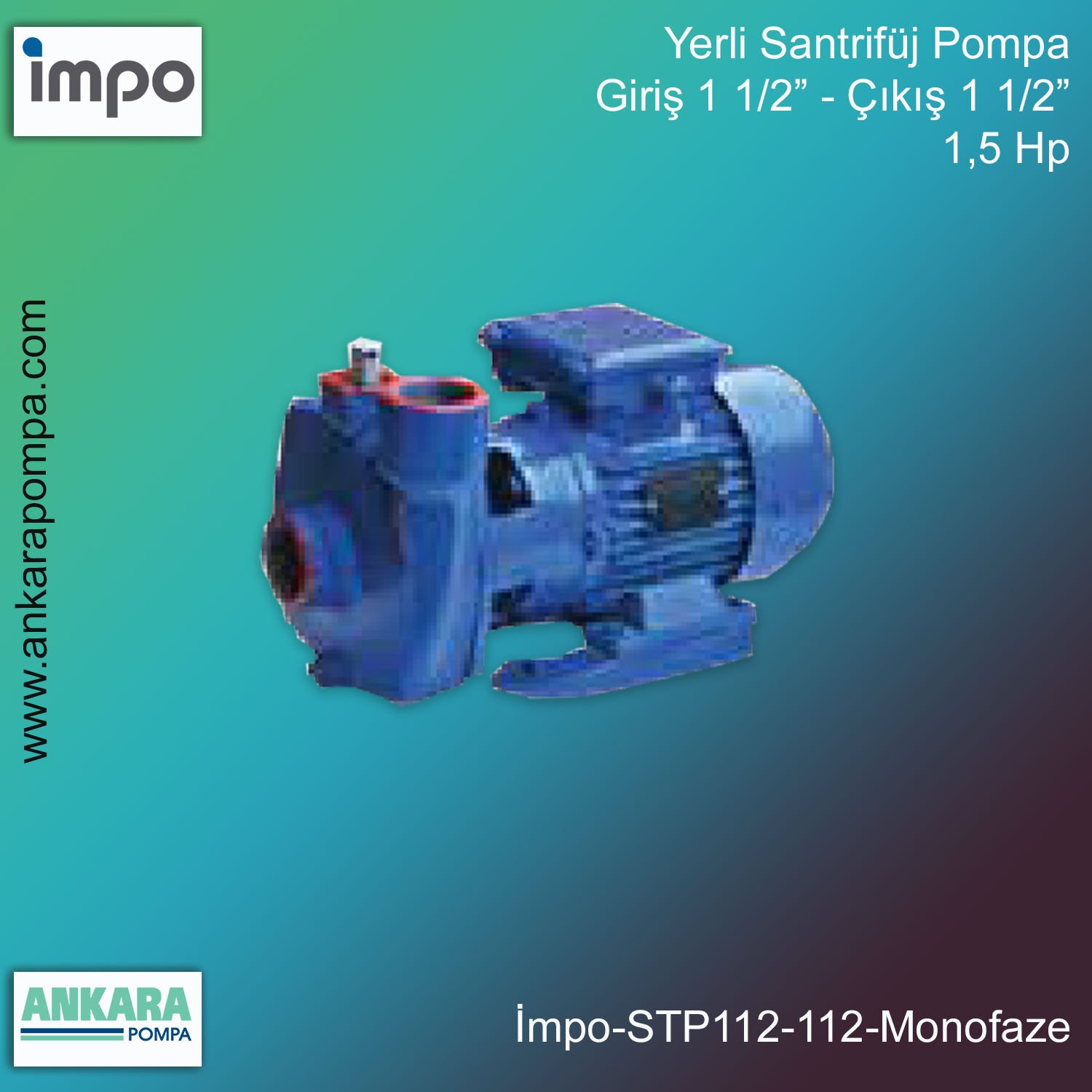 İmpo STP 1,5-1,5 Yerli Santrifüj Pompa 1,5 HP 1 1/2'' Monofaze