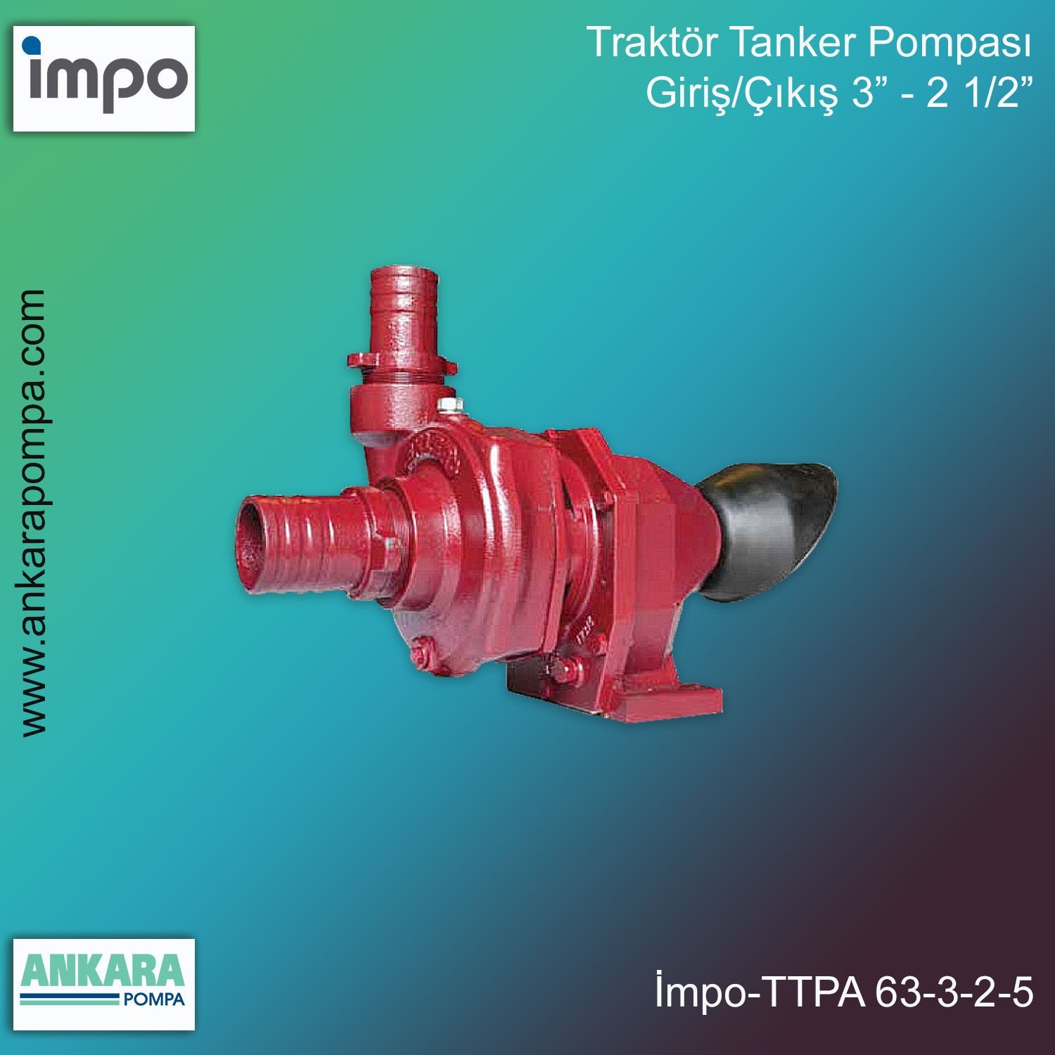 İmpo TTPA 63 3-2,5 Traktör Tanker Pompası 3,5 HP 3 ''