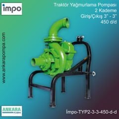 İmpo TYP2-3-3 Traktör Yağmurlama Pompası, 2 Kademe, Giriş 3''-Çıkış 3'', 450 d/d