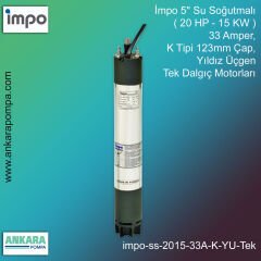 İmpo 5'' Su Soğutmalı ( 20 HP - 15 KW ) 33 Amper, K Tipi 123mm Çap,  Yıldız Üçgen Tek Dalgıç Motorları