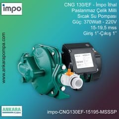 İmpo CNG 130/EF Tip - 370Watt-220V Gücünde, 15-19,5 mss, Giriş 1''-Çıkış 1'', İthal, Mekanik Siviçli Sıcak Su Pompası