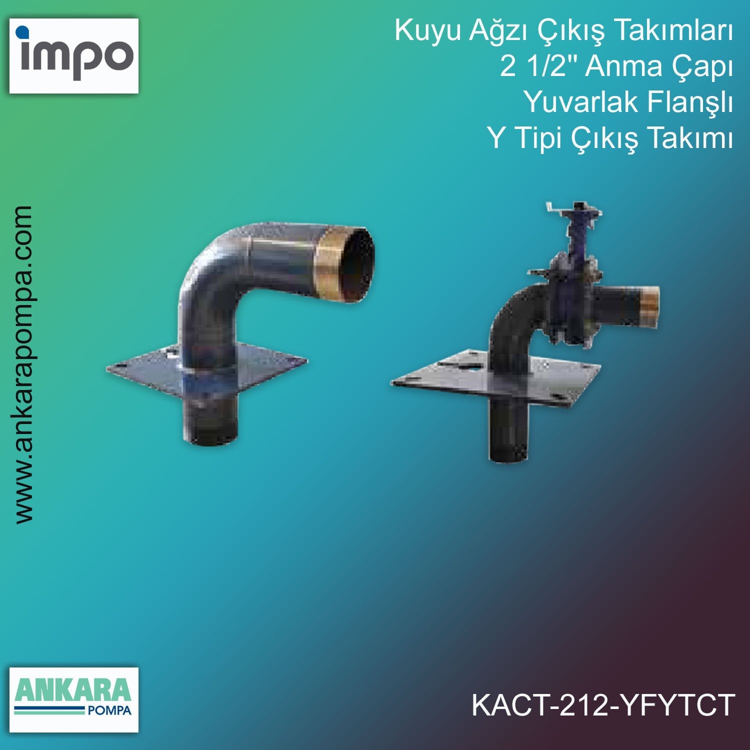 Kuyu Ağzı Çıkış Takımları, 2 1/2'' Anma Çapı, Yuvarlak Flanşlı Y Tipi Çıkış Takımı