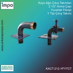 Kuyu Ağzı Çıkış Takımları, 2 1/2'' Anma Çapı, Yuvarlak Flanşlı Y Tipi Çıkış Takımı