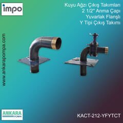 Kuyu Ağzı Çıkış Takımları, 2 1/2'' Anma Çapı, Yuvarlak Flanşlı Y Tipi Çıkış Takımı