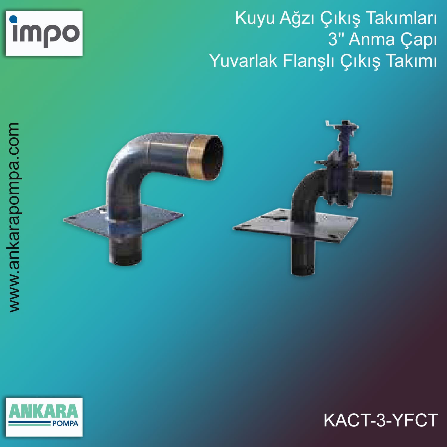 Kuyu Ağzı Çıkış Takımları, 3'' Anma Çapı, Yuvarlak Flanşlı Çıkış Takımı