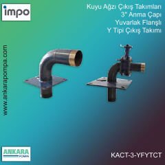 Kuyu Ağzı Çıkış Takımları, 3'' Anma Çapı, Yuvarlak Flanşlı Y Tipi Çıkış Takımı