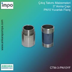 Çıkış Takımı Malzemeleri, 3'' Anma Çapı, PN10 Yuvarlak Flanş