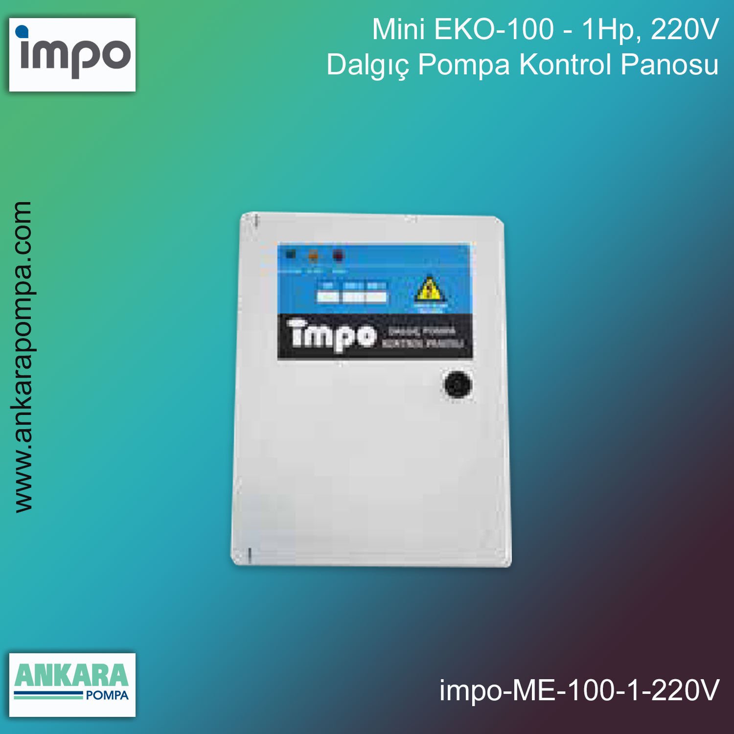Mini EKO-100 - 1Hp, 220V Dalgıç Pompa Kontrol Panosu