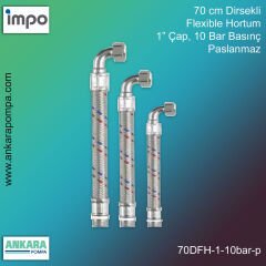 70 cm Dirsekli, Flexible Hortum, 1” Çap, 10 Bar Basınç Paslanmaz