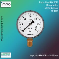 İmpo İthal HX50R, Manometre, Metal Kapak, 10 Bar